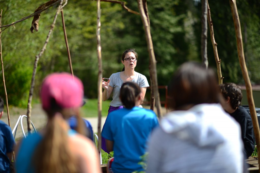 Organic master gardener funded by Plant a Seed Foundation teaching seed classes in Burnaby schools