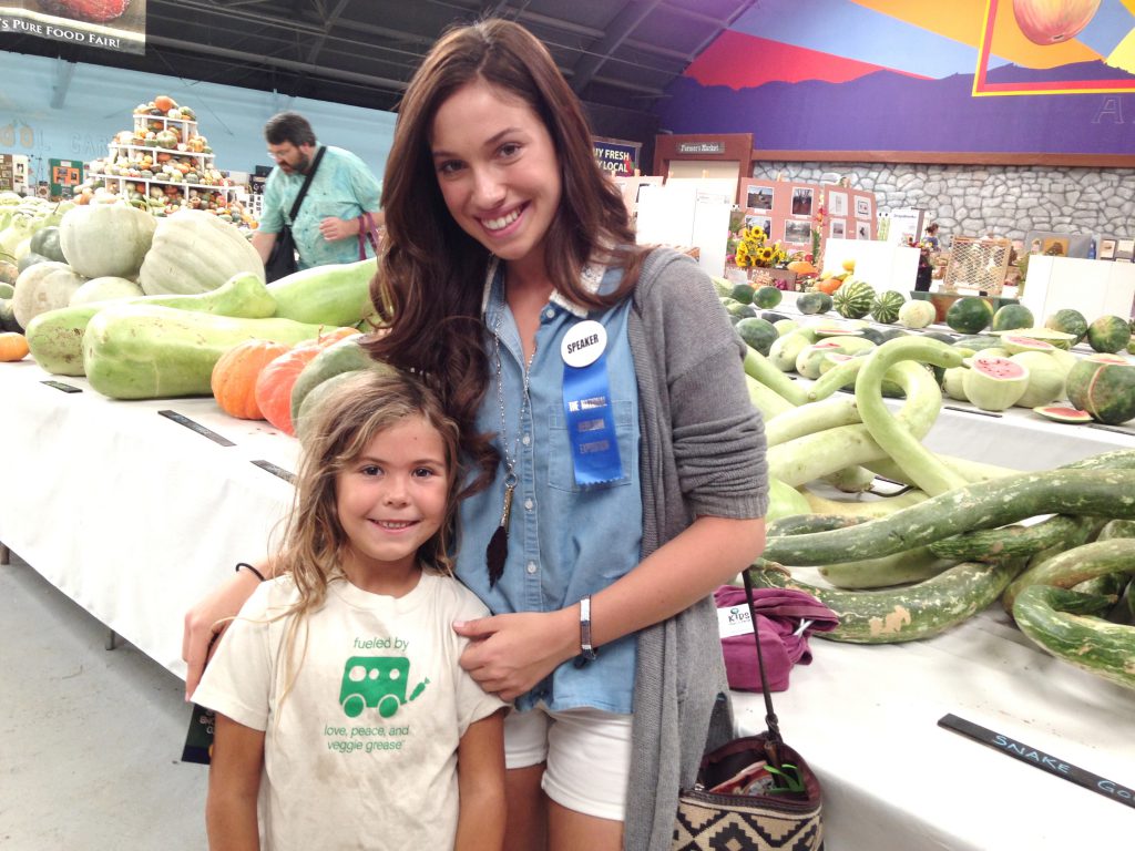 Rachel and child at the Heirloom Expo.