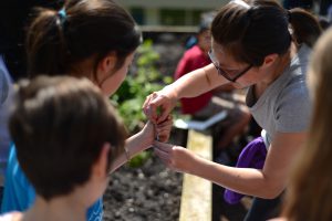 Barb McMahon, founder of Sprouting Chefs Society teaching Plant a Seed Foundation's funded seed classes in Burnaby.