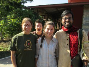 Rachel Parent & friends at the Bija Vidyapeeth (Earth University) Navdanya’s Learning Center